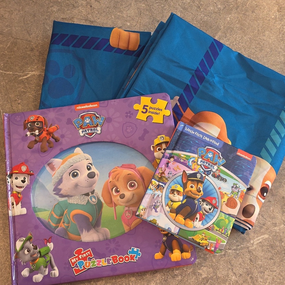 (J61) Nickelodeon Blue and Orange Drapery 2 Total Inculding 2 Books